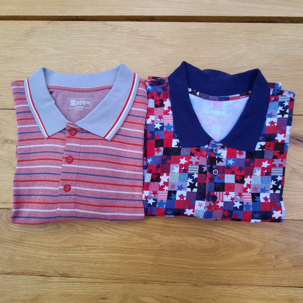 LuLaRoe Bud Lot 2 Americana Patriotic Polo 2XL